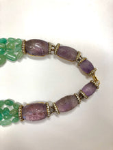 IRADJ MOINI AMETHYST AND EMERALD GREEN CRYSTAL NECKLACE