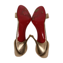 CHRISTIAN LOUBOUTIN ROSE GOLD METALLIC D’ORSAY OPEN TOE SANDALS SIZE 39