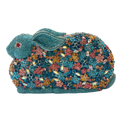 Rabbit hip hop Minaudiere Crystal Evening Bead Clutch Handbag