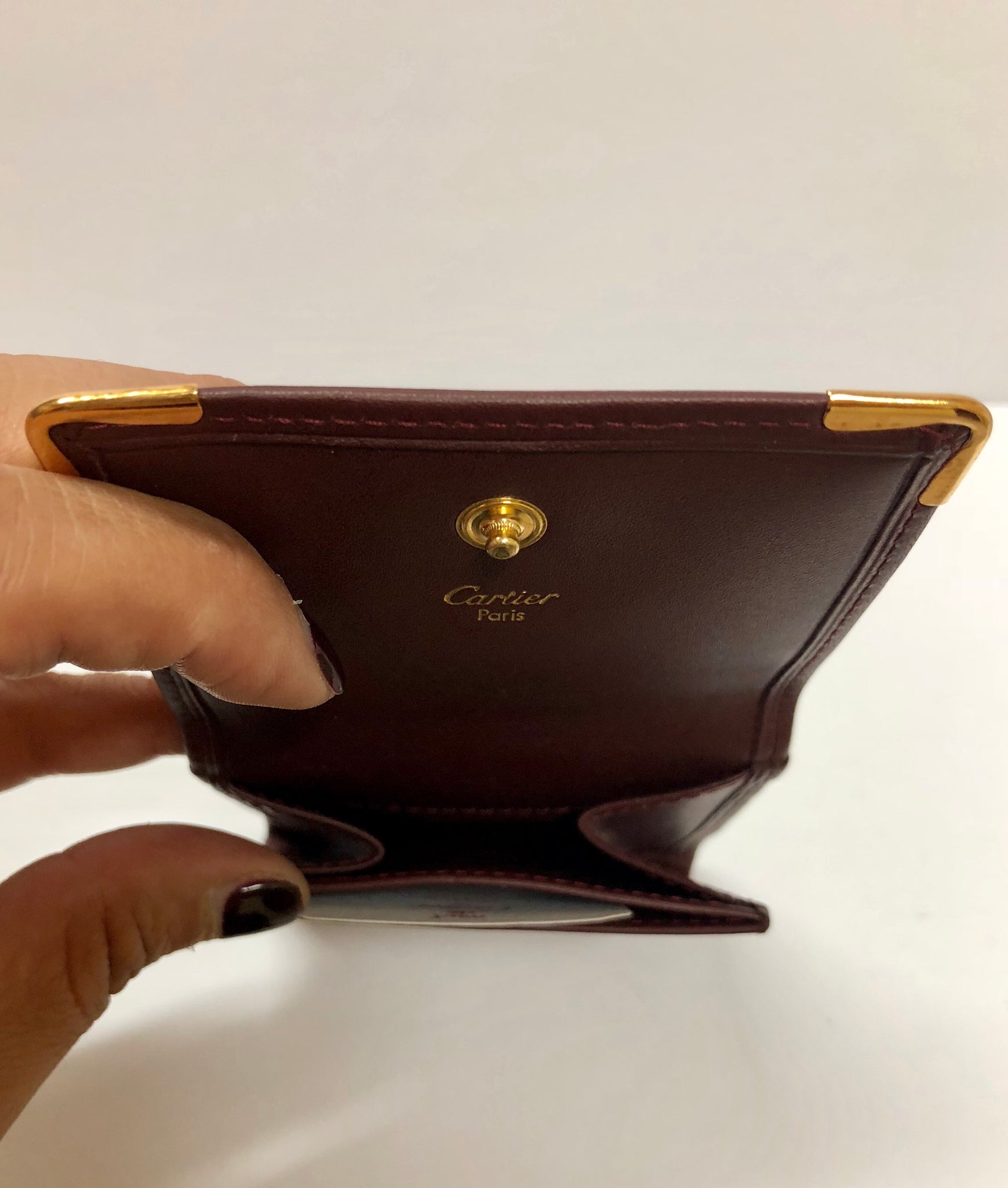 Leather purse Cartier Burgundy in Leather - 40706511