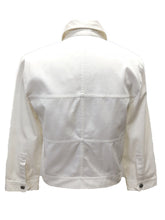 CHANEL COTTON CROPPED JACKET WITH LOGO BUTTONS SIZE S