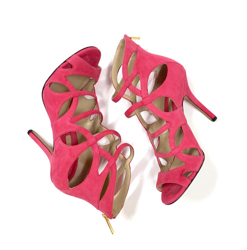 MICHAEL KORS HOT PINK SUEDE CAGE VAMP PUMPS SIZE 39