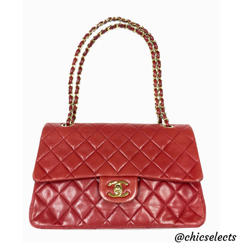 CHANEL VINTAGE QUILTED MEDIUM CLASSIC DOUBLE FLAP HANDBAG