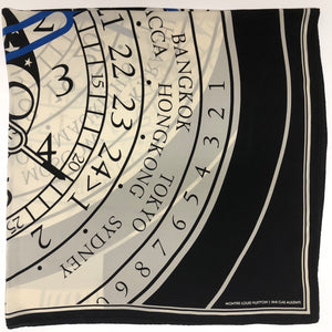Graphic Gae Aulenti for Louis Vuitton Scarf/ Shawl"Le Temps du Voyage Clock” Limited Edition