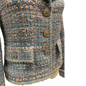 CHANEL BLUE PASTEL TWEED JACKET from ''Paris - Versailles'' Collection. SIZE 38