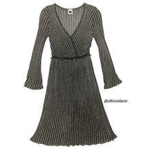 MISSONI SILVER GRAY RIBBED CROCHET COCKTAIL DRESS SIZE 4