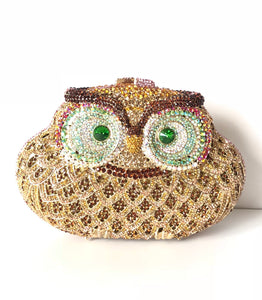 OFF PARK COLLECTION MULTICOLOR CRYSTAL OWL CLUTCH