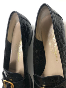 SALVATORE FERRAGAMO CROCODILE LOAFERS SIZE 8 2A