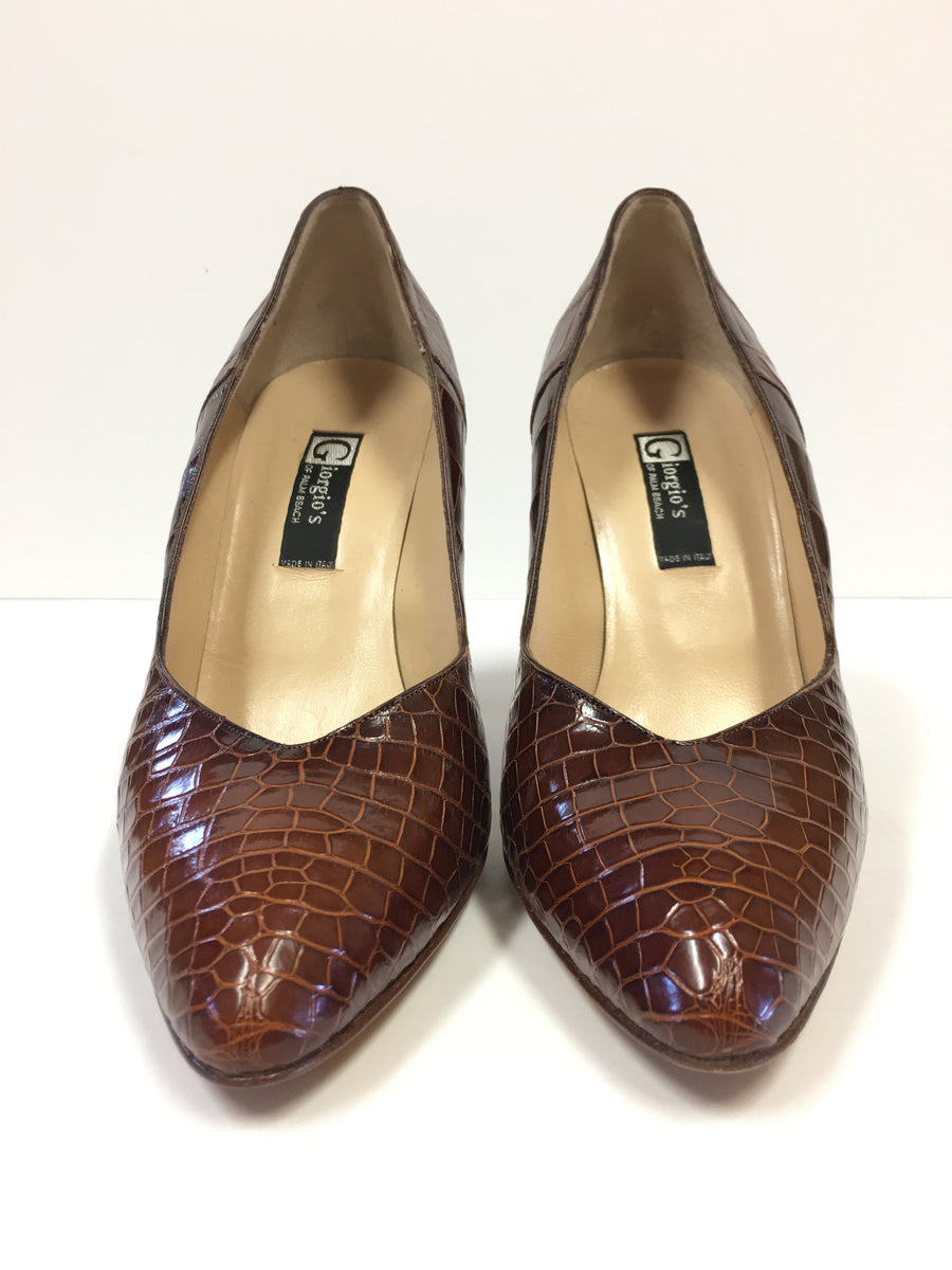 GIORGIO'S OF PALM BEACH ALLIGATOR POINTED TOE PUMPS SIZE 39.5 – Chic ...