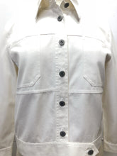 CHANEL COTTON CROPPED JACKET WITH LOGO BUTTONS SIZE S
