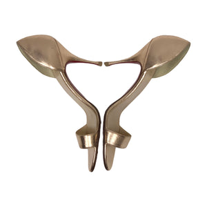 CHRISTIAN LOUBOUTIN ROSE GOLD METALLIC D’ORSAY OPEN TOE SANDALS SIZE 39