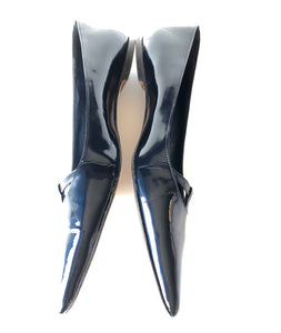 MANOLO BLAHNIK PATENT LEATHER FLAT POINTED TOE SIZE 42