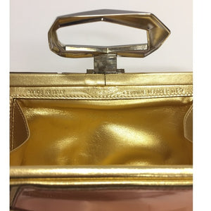 ROGER VIVIER PRISMICK METALLIC LEATHER CLUTCH